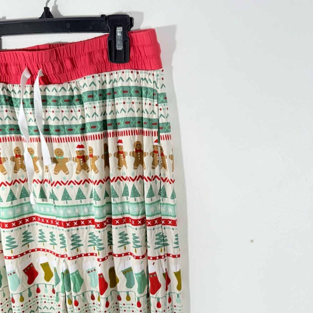 Little Sleepies Gingerbread Fair Isle Wide Leg Bamboo Pajama Pants Medium - Picture 5 of 8